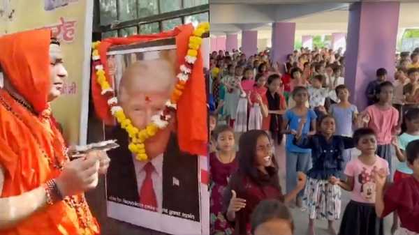 Hindu Priests and Christian Children in India Gather to Pray for Trump’s Return to Office